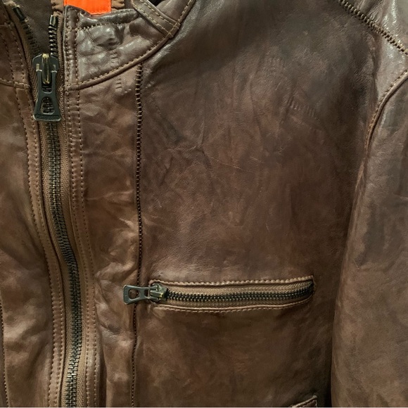 Hugo Boss Vintage Distressed Leather Jacket - Picture 4 of 13